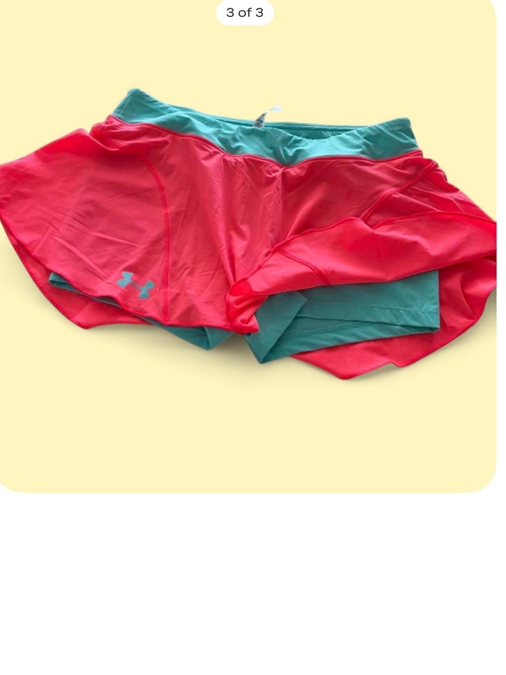 Under Armour Teal Athletic Skirt with Coral Stitching